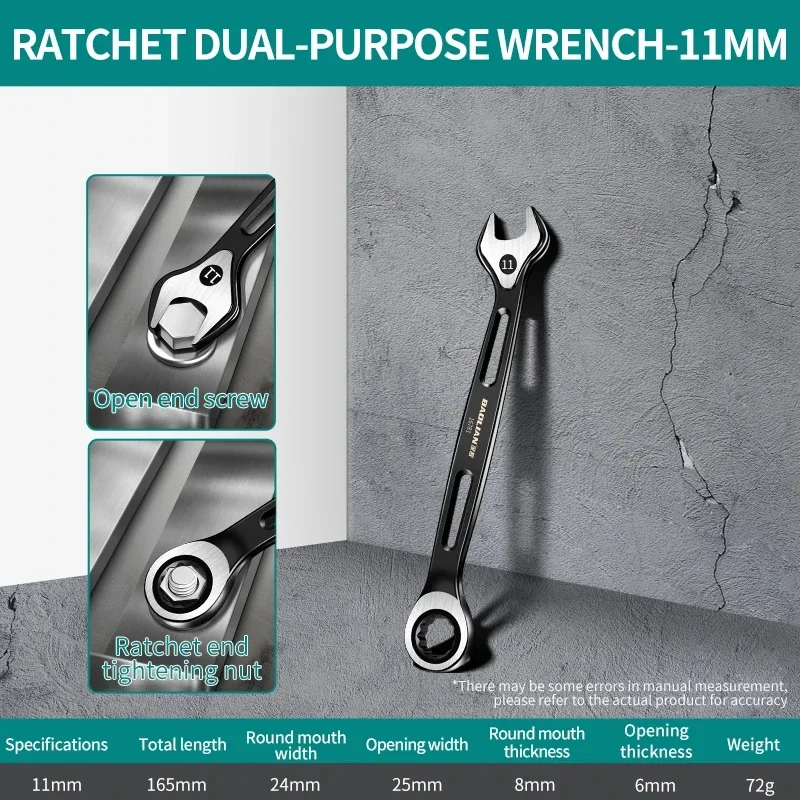 Metric Dual-Purpose Combination Wrench – Anti-Slip, Labor-Saving Design