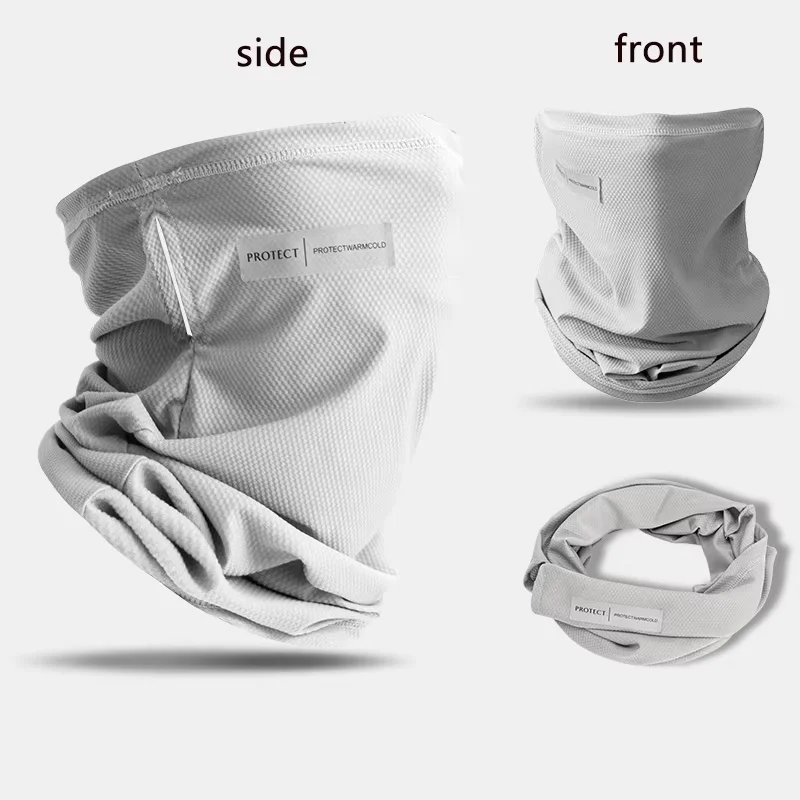 Summer Ice Silk Sunscreen Mask For Men Women Outdoor Cycling Face Cover Solid Color Neck Wrap UV Protection Ear Bandana Scarf face mask cycling bandana sunscreen mask neck wrap bandana headscarf cotton bandana cycling mask ice silk sunscreen mask bandana neck cover multifunctional bandana