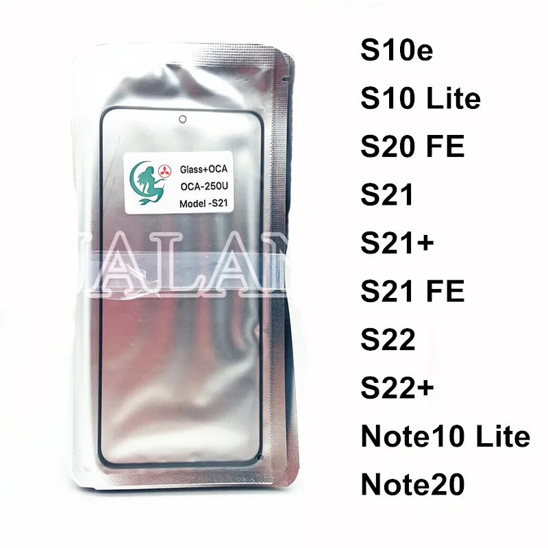 5Pcs 250Um Vetro Anteriore Con Oca Per Sm Galaxy S20 S21 S22 Plus S20-Fe S10E S10-Lite Note10-Lite Riparazione Pannello Touch Screen Lcd