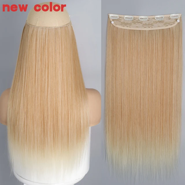 MERISIHAIR 32inch Synthetic Hair Extensions One piece 5 Clips Long Straight High Temperature Fiber Black Brown Hairpiece 1012-27T613