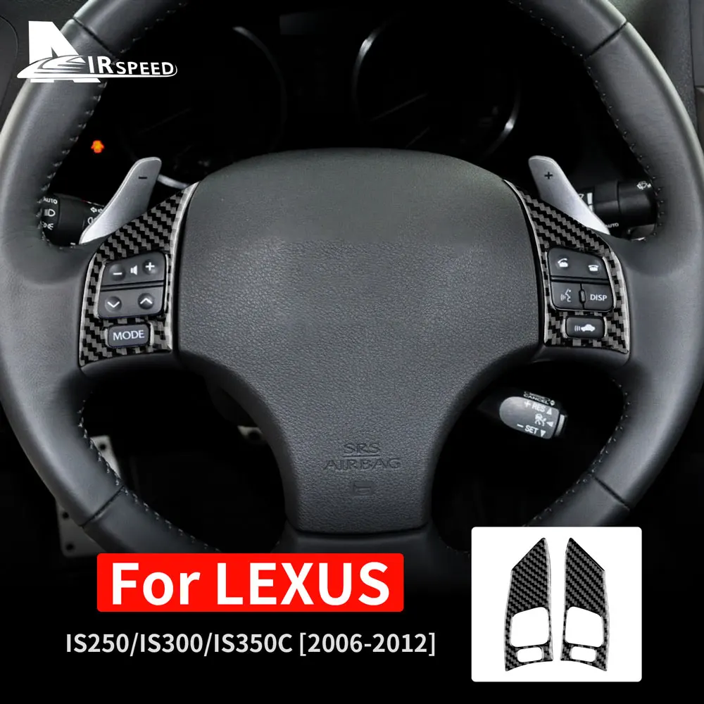 Real Soft Carbon Fiber Aufkleber Für Lexus IS250 300 350C 2006 2007 2008 2009 2010 2011 2012 Lenkrad Taste Schalter trim Auto
