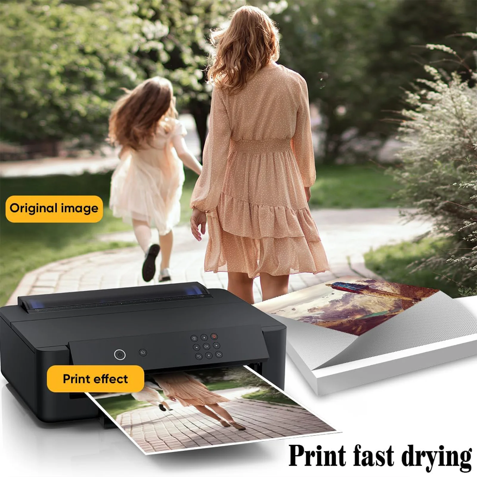 Glossy Self-Adhesive Photo Paper, 100 Sheets of 4x6 Inch 135Gsm