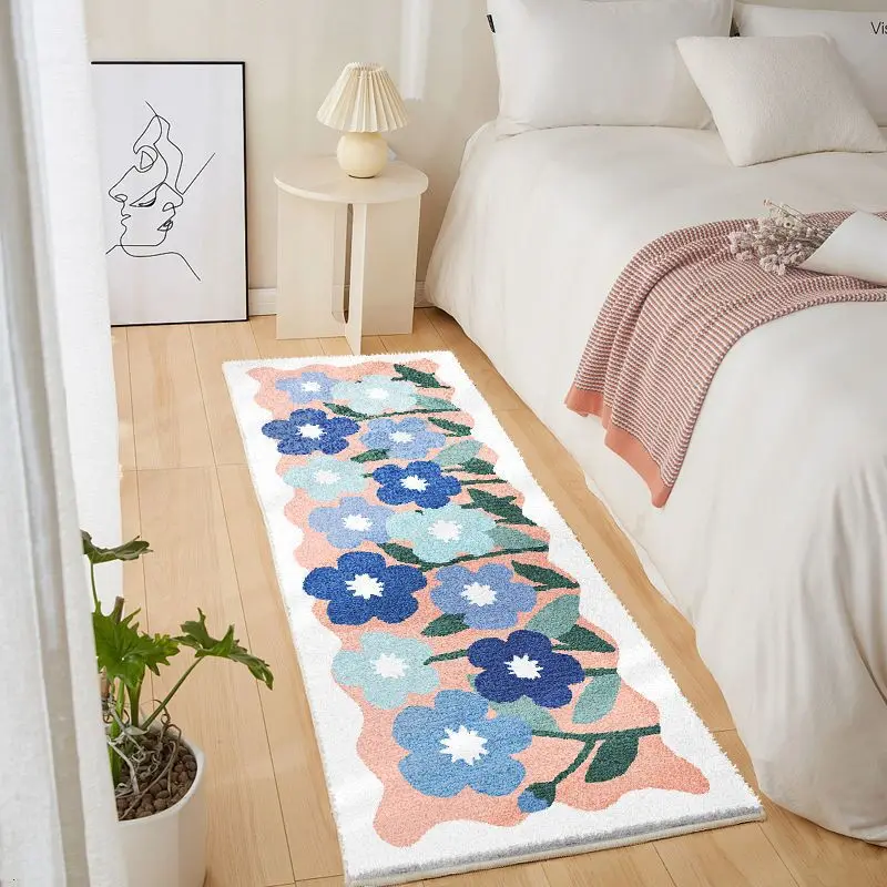 INS Fluffy Soft Bedroom Carpet Cute Children's Bedside Kids Room Non-Slip Baby Playmats Long Living Room Mats floor mat,shaggy rugs