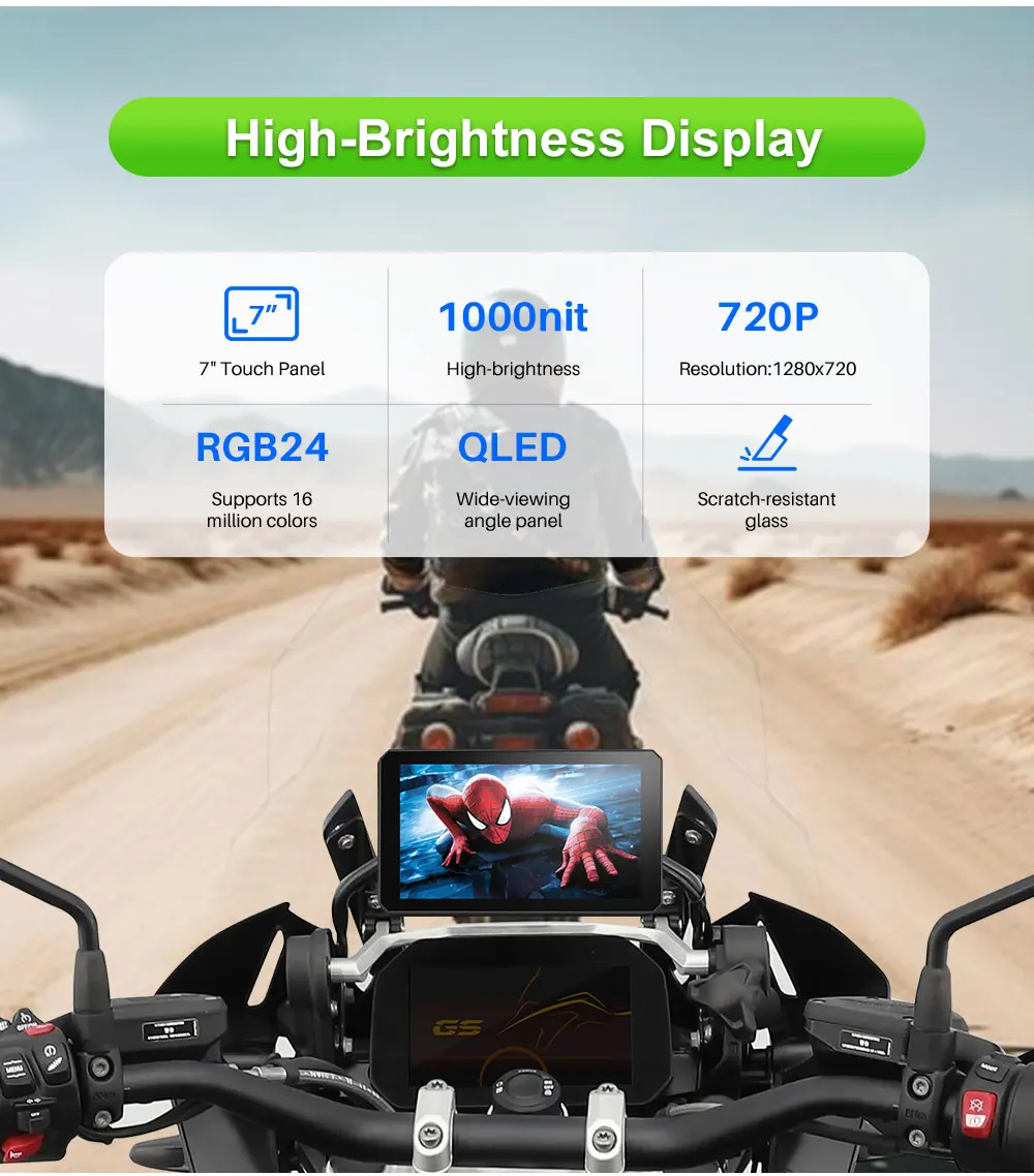 B7 BMW R1200 R1250GS S1000 M1000 XR ADV 터치 야외 방수 선스크린 휴대용 오토바이 네비게이터 CarPlay 안드로이드 오토