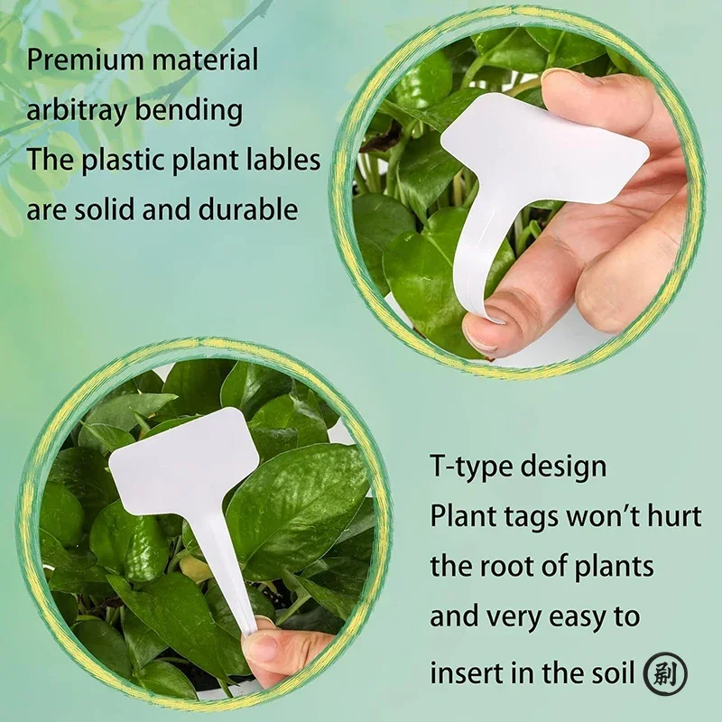 50pcs T-Type Plant Label Markers Waterproof PVC Garden Plants Classification