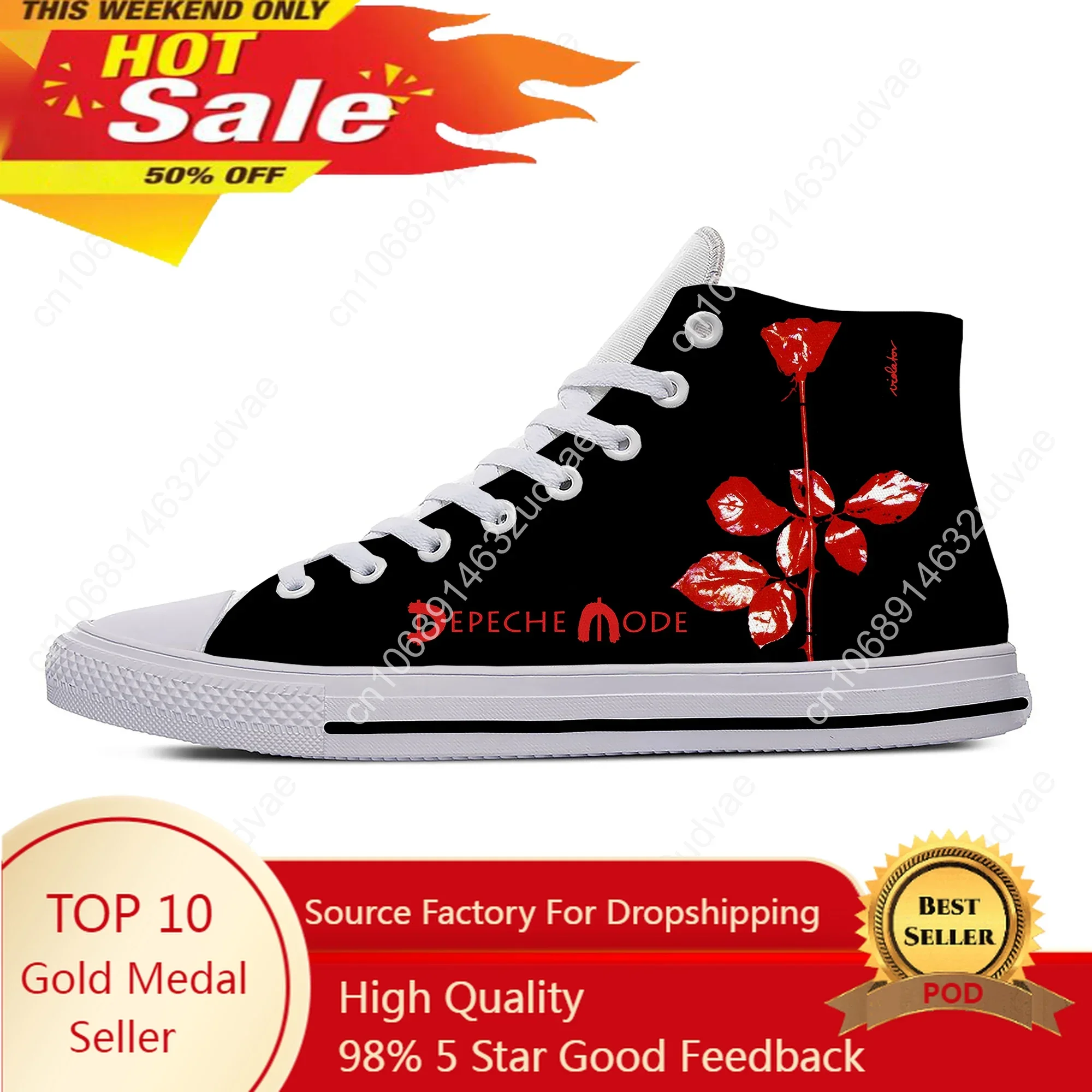 Depeche Band High Top Sneakers Mode Mens Womens Teenager Casual Shoes DM Canvas Running Shoes 3D Printed Lightweight Shoe