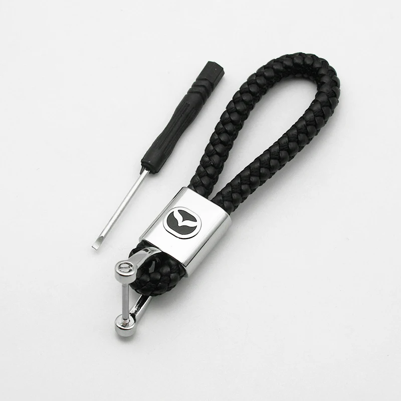 金属と革の車のエンブレムキーホルダー,マツダmsmps 6 CX-3 CX-5 CX-8