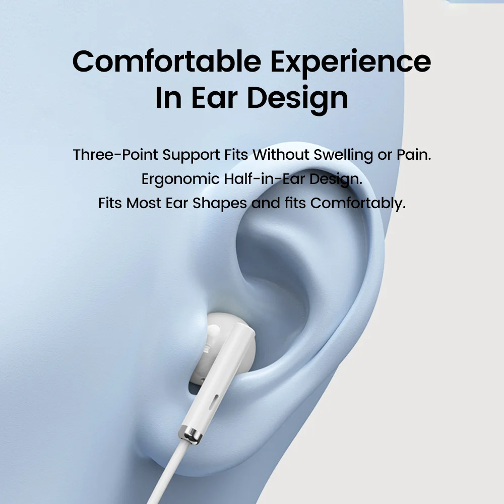 OLAF Wired Earphones Type-C Handsfree 3.5mm In-Ear Cable Headphones With Mic Earbuds Gaming Headset For iPhone 15 Samsung s22 5