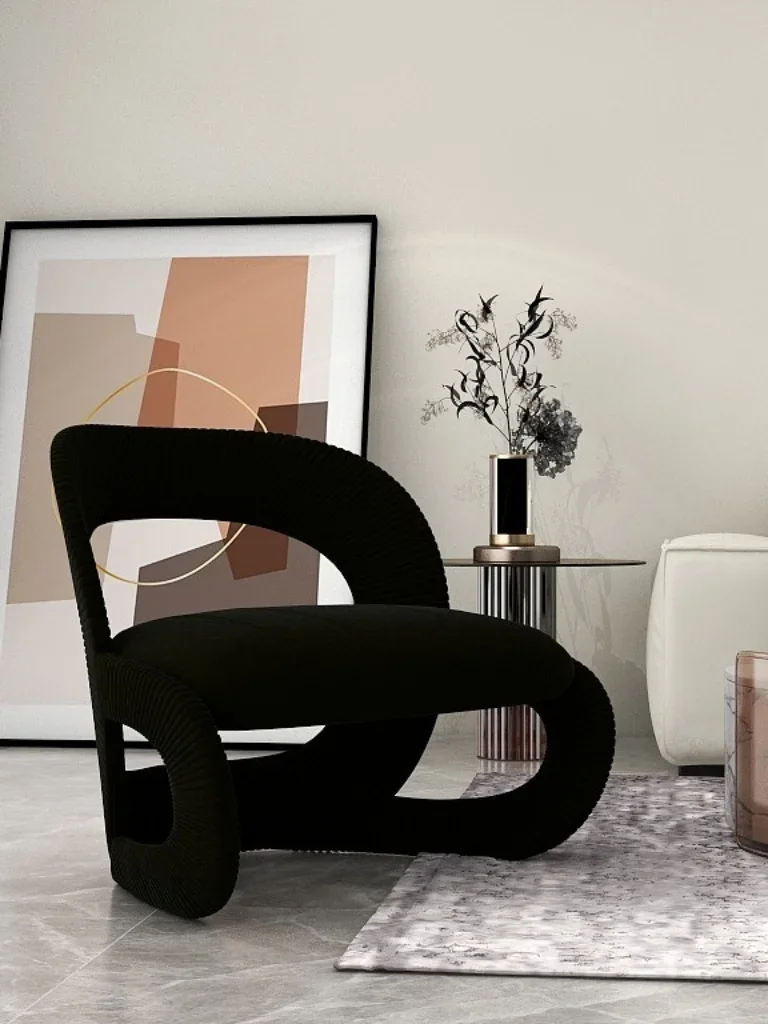 

Nordic Style Living Room Small Apartment Leisure Chair Special-Shaped Couch Creative Lazy Light Luxury Armchair