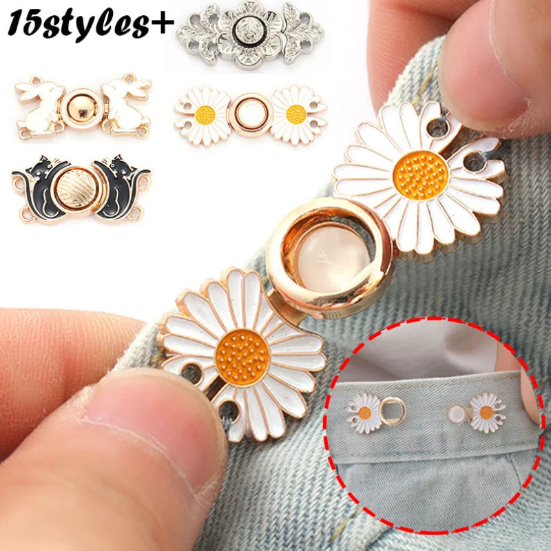 4 Sets Pant Waist Tightener Fashion Pants Clips Waist Tightener Sewing  Buttons Pins for Jeans Dress Too Big Loose DIY Adjustable