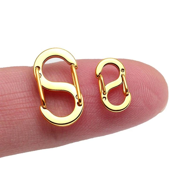 2pcs Stainless Steel Gold S-type Buckle Snap Hook Carabiner For Necklaces  Bracelet Jewelry Making Connector DIY Jewelry Findings - AliExpress