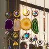 45cm Sun Catcher Natural Stones Agate Crystal Wind Chime Rainbow Making Diamond Prisms Pendant Dream Catcher Hanging Garden Deco 1