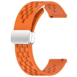 22mm Sports Silicone Magnetic Watch Strap Bracelet - Universal Band for Mi Watch Color-Sport (Orange-S)