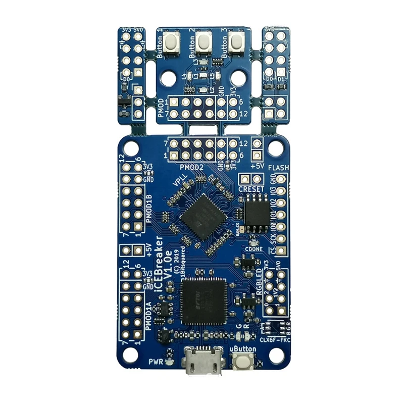 Azul Placa de Desenvolvimento Digital Icebreaker 1.0e Programação Gráfica Facilmente Corre Risc-v para Python Fpga - Image 3