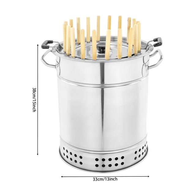 13*15in Silver Portable BBQ Charcoal Grill, Barbecue Grill, Stainless Steel Charcoal Grill with 20 Skewers for Picnics, Camping 1 13*15in Silver Portable BBQ Charcoal Grill, Barbecue Grill, Stainless Steel Charcoal Grill with 20 Skewers for Picnics, Camping 1