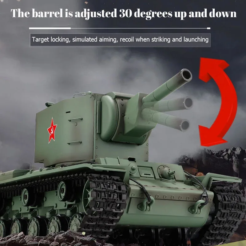 Henglong 3949 Soviet Kv-2 Heavy Tank 1:16 Remote Control Tank Kv-2 Can Launch Smoke Tracks Military Remote Control Toy 4