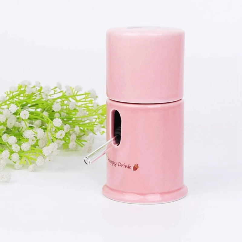 HOT SALE Pet Dispenser Base Ceramics Small Animal Hamster Water Feeder Bottle Holder(Pink)