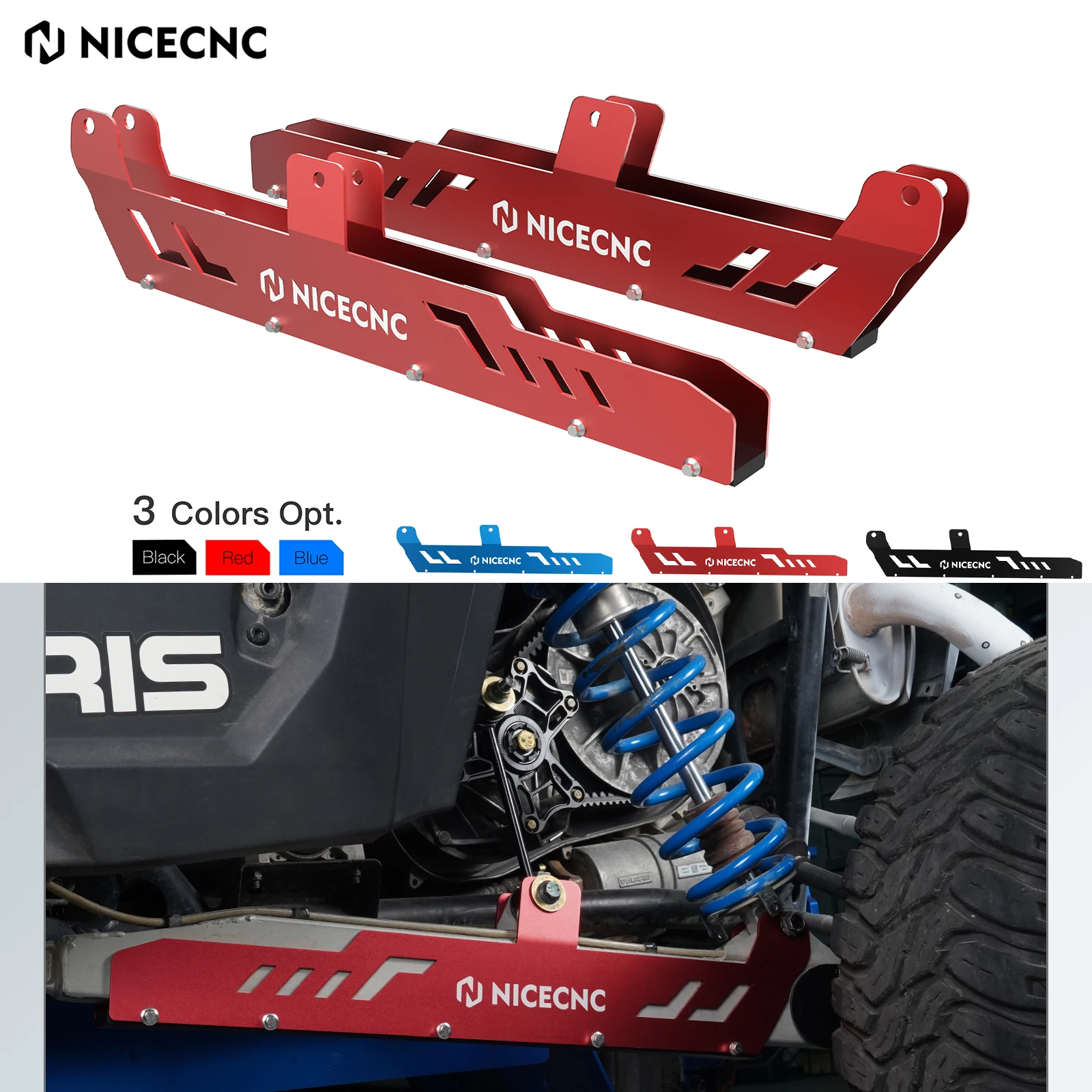 NICECNC For Polaris RZR XP 1000 2014 2020 2016 Rear Trailing Arm Guards