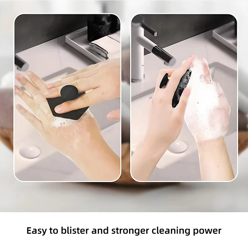 Exfoliating Silicone Facial Cleansing Brush Cleanser No Slip Handle Body Scrubber Cleans and Massages Skin Bathroom Accessories