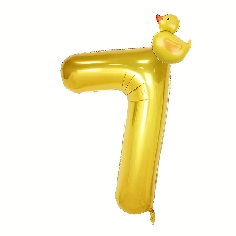 2er-Set Mini-Enten-Folienballons, goldene 40-Zoll-Zahlenballons 0-9 für Geburtstagsfeiern, Babyparty-Luftballons – Detail 7