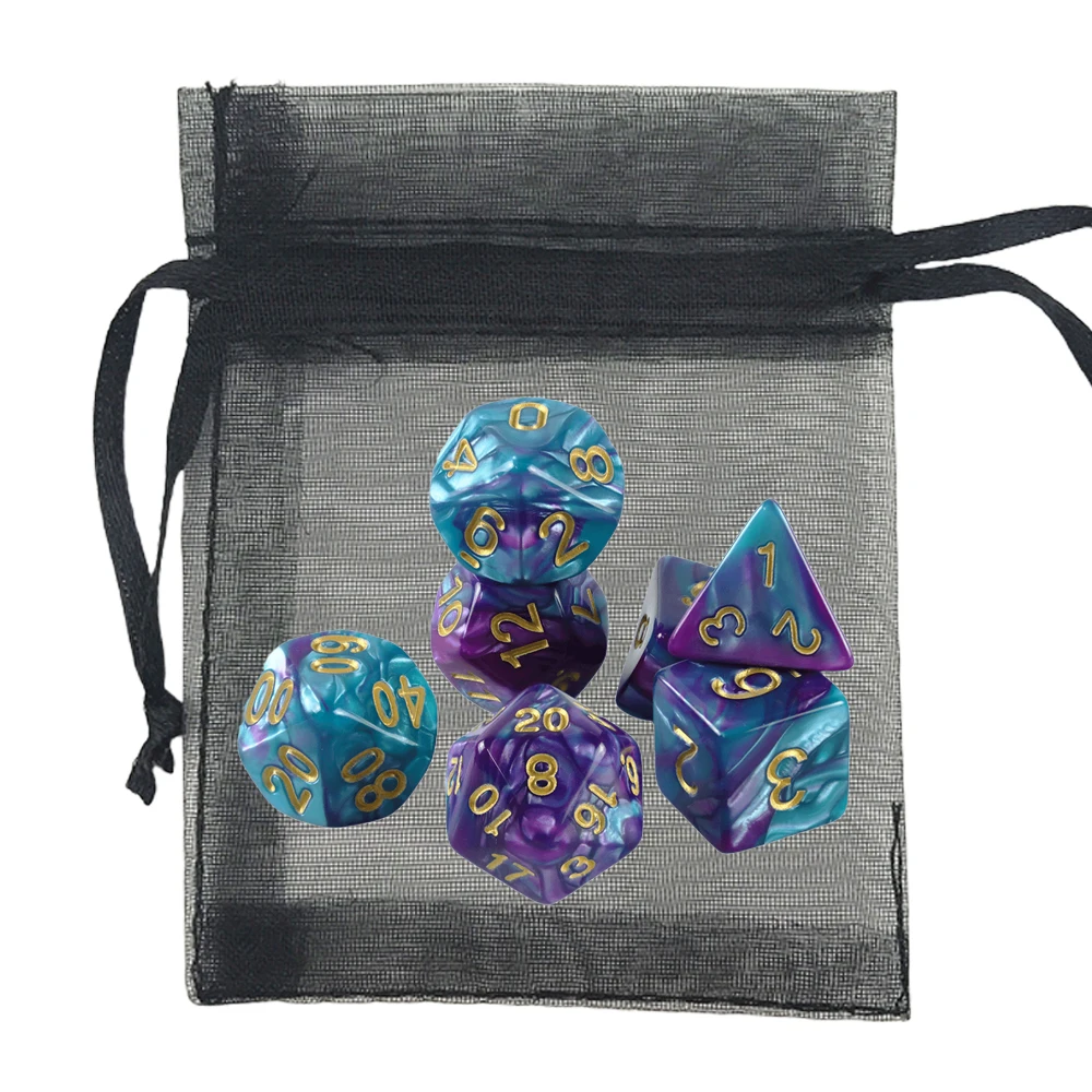 7pcs DND Polyhedral Dice Double-color Dice with A Bag for Board Game DND RPG Role Playing Game Accessories S33e8c83c12c94c699ee11edeaadf8797H