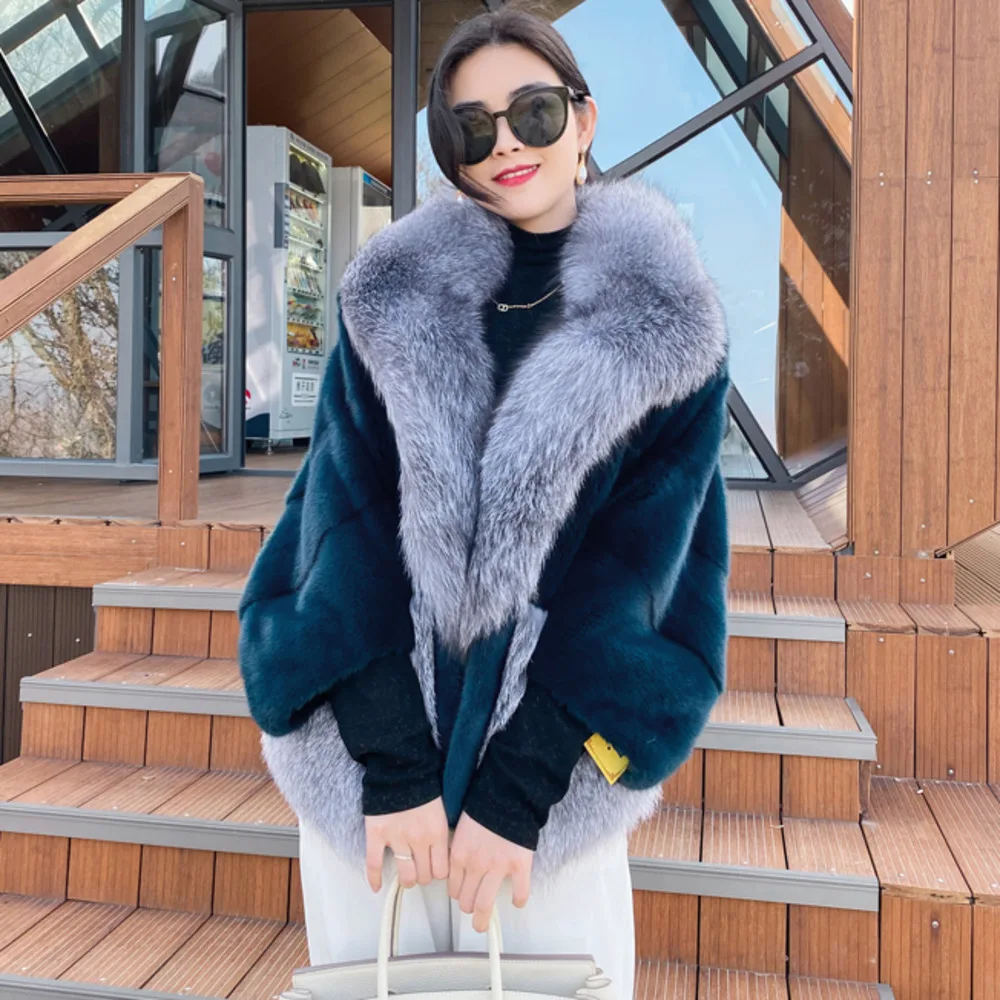 

2024 New Import Real Mink Fur Coats Women High Quality Winter Fox Fur Warm Thick Natural Mink Fur Jackets Female Parka