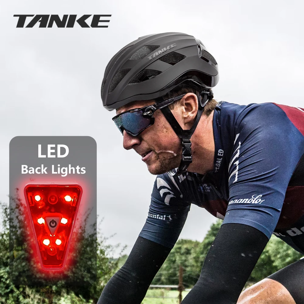 

TANKE Bicycle Helmet LED Back Liht Ultralight 250g Man Cycling Helmet Road Mountain Bike Helmet For Riding Bicycle Accessories