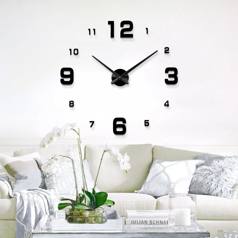 Fashion 3D new sale wall clock clocks reloj de pared watch 3d diy Acrylic mirror Stickers Quartz Modern Home Decoration
