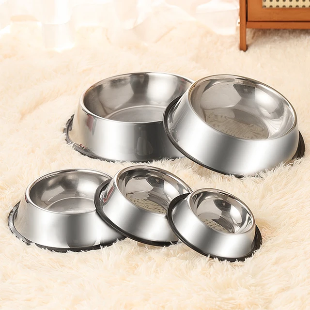 Stainless Steel Pet Dog Bowl Stainless Steel Feeder Skidproof Anti-ant Shape Cat Dog Bowls Food Accessories Pet Supplies 6 Sizes