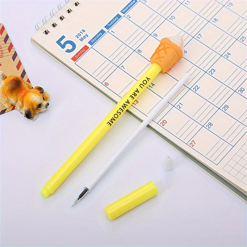 4pcs Creative French Fries Cola Hamburger Inspirational Gel Pens 0.5mm Black Ink Quick Drying Signature Pen Writing Stationery 3
