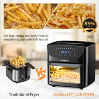 Four à friture à air chaud 18L 8-en-1 avec écran tactile numérique, 1800W, circulation rapide de l'air, mini-four sans huile avec accessoires 4