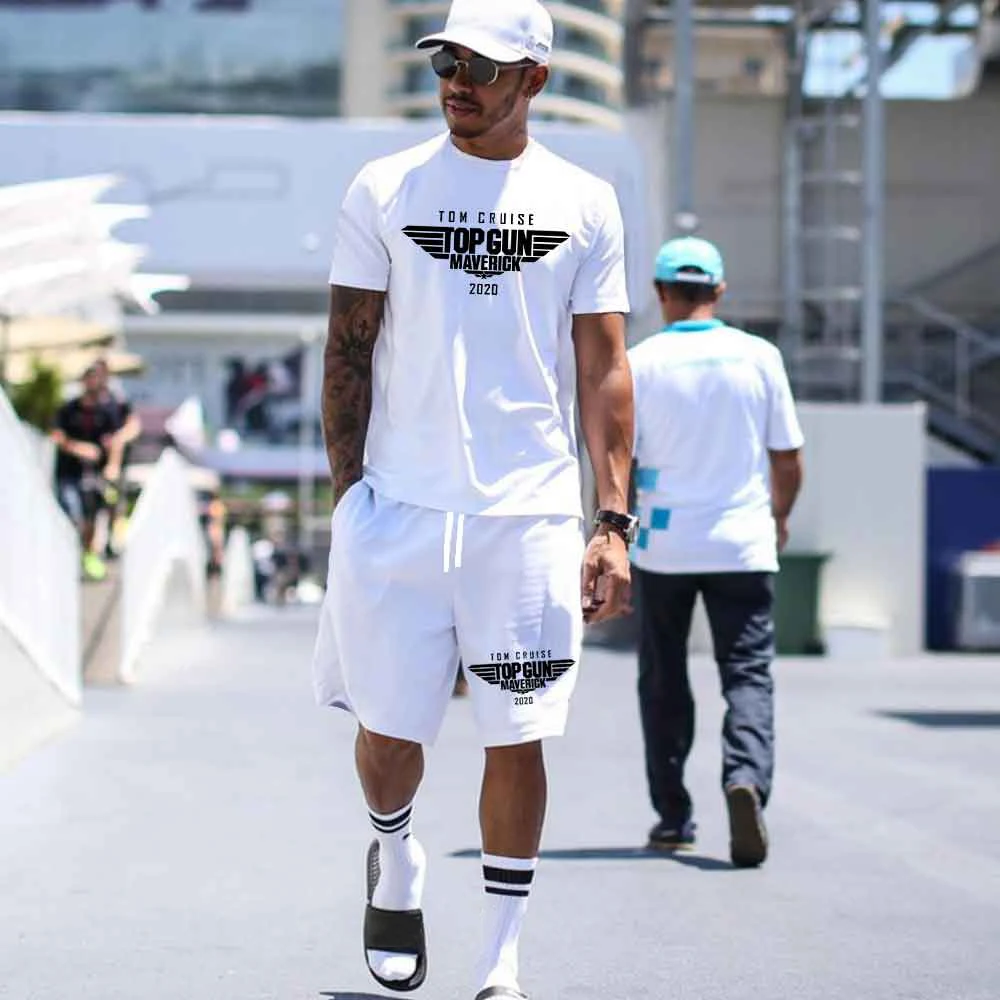 Ensemble 2 pieces TOP et Short pour homme tenue de Sport decontracte Hip Hop Streetwear film classique nouvelle mode