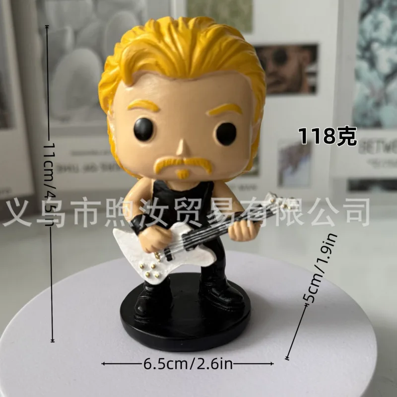 Mini figure with blond hair and white electric guitar