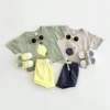 New Summer Baby Clothes Set Infant Toddler Fruit Lemon Print Round Neck T-shirt+Shorts Newborn Boys Girls Outfit Set 2PCS 3