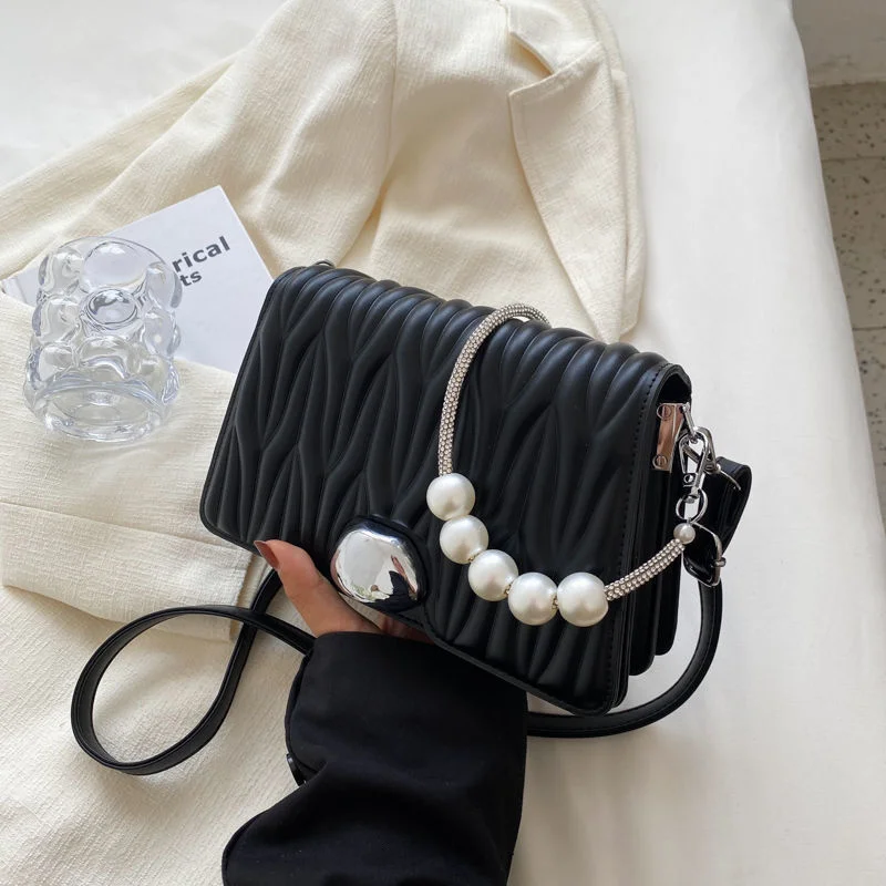 Fashion Bags Women 2022 Designer Light Luxury Small Bag Versatile Pearl Chain Messenger Bag Small Crowd High Sense Shoulder Bag