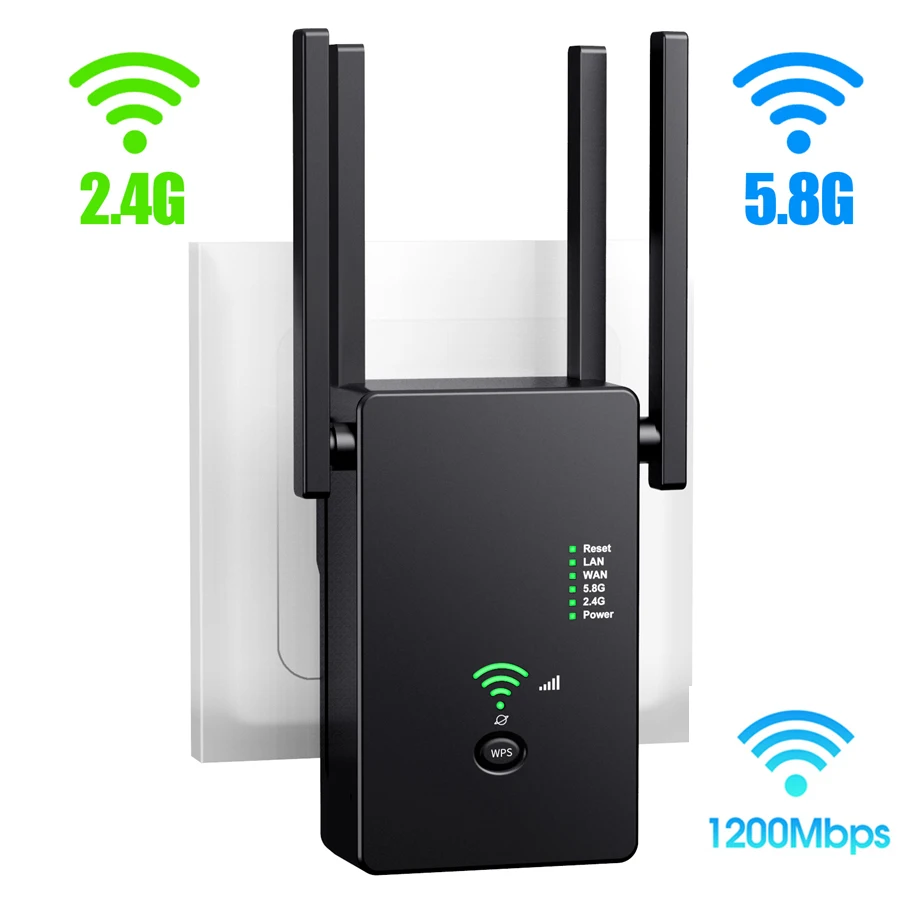 Penguat sinyal WiFi, 5Ghz Repeater Wifi 1200Mbps Router Wifi