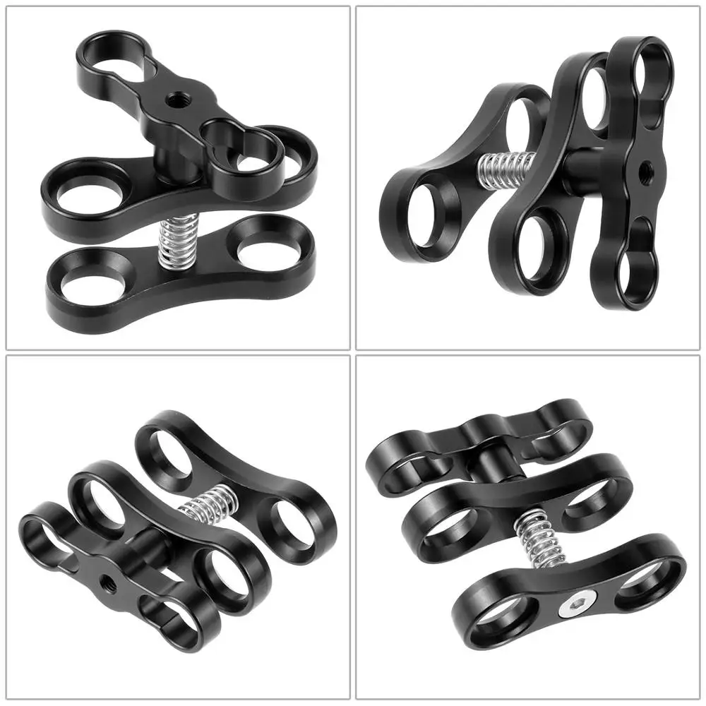 Aluminum CNC Butterfly Clip Diving Light Arm Ball Head Mount Adapter Bracket Holder for Gopro Action Camera Underwater Clamp