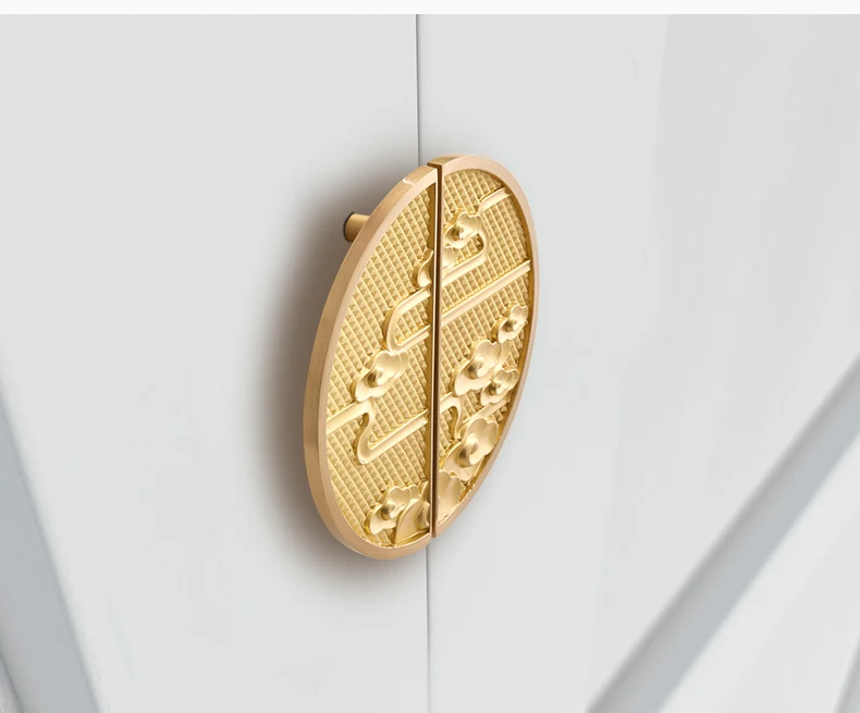 chinese cabinet hardware dragon phoenix round handle close up