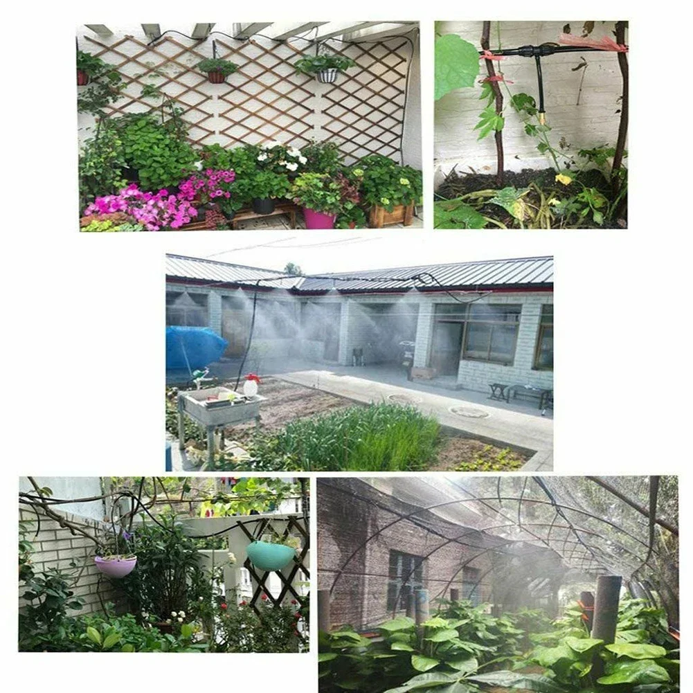 10/30pcs Adjustable Misting Nozzle Gardening Water Mister Brass Spray Cooling Sprinkler For 47mm Hollow Billet Or PE Tube