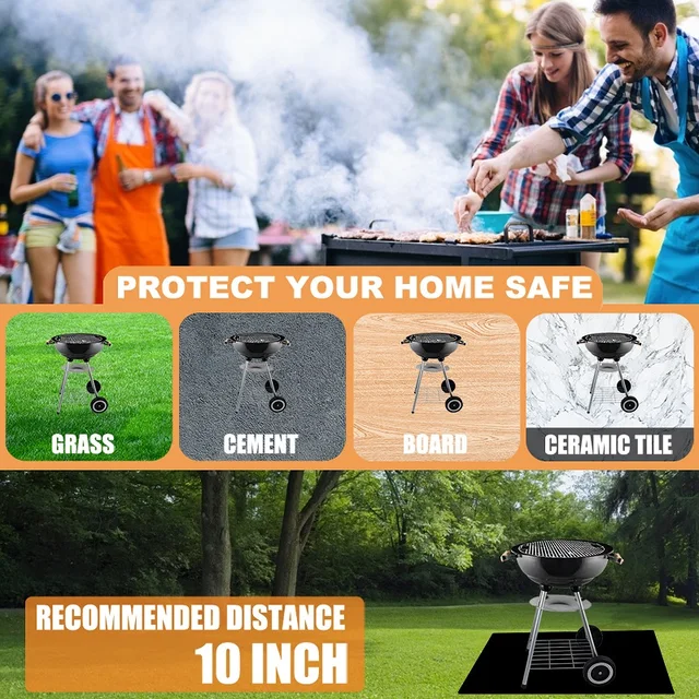 Grill Szőnyeg Alatti Tűz Pit Fedélzet Terasza Protect Tűzálló Padhoz A Serpenyő Főző Központja Kültéri Lapos Felső Gáz - Image 4