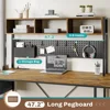 L Shaped Desk with Led Light, Keyboard Tray, Storage Shelves and Headphone Hook for Home Office 5