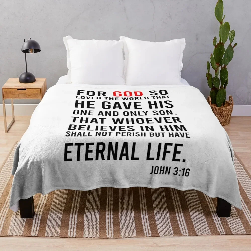 

John 3:16 Bible Verse Throw Blanket Beach Baby anime Blankets