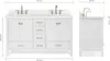 61" White Double Bathroom Vanity with Sink, 1.5" Edge Pure White Quartz Countertop & Backsplash, Brushed Nickel 2