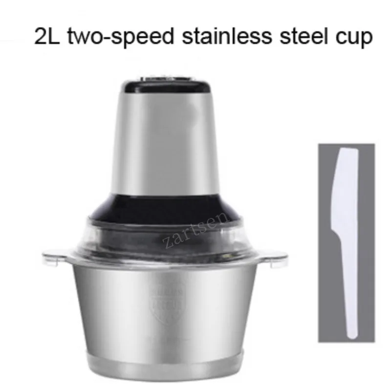 Stainless Steel Electric Meat Chopper Meat Grinder Mincer 2 Speeds 4 Blade 3L/2L Capacity Food Processor Cutter Meat Slicer 3