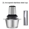 Stainless Steel Electric Meat Chopper Meat Grinder Mincer 2 Speeds 4 Blade 3L/2L Capacity Food Processor Cutter Meat Slicer 3