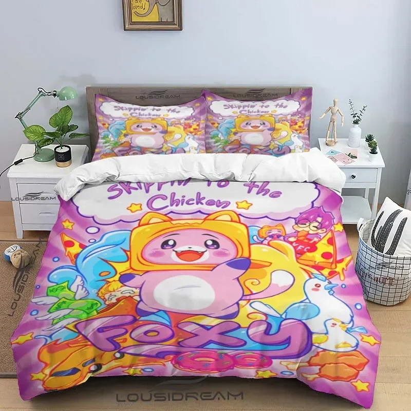 Lankybox Cartoon Cute Kawaii Christmas Gift King Twin Double Child Bedding Set Copripiumino In Microfibra O Poliestere