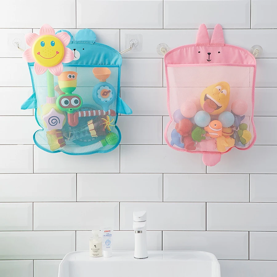 Borsa a rete per giochi da bagnetto con ventose per bambini_voghion.com