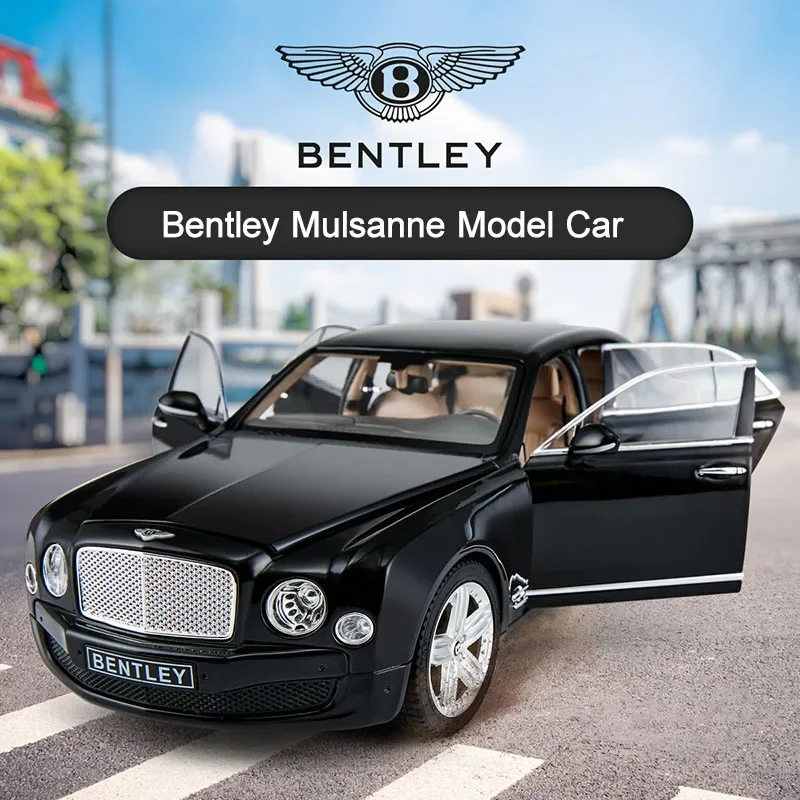 

1/18 Bentley Mulsanne Alloy Static Car Model Toy 6 Door Opend Fine Workmanship Metal Die-casting Simulation Model Car Collection