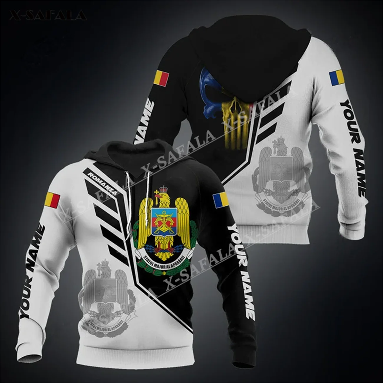 

ROMANIA Custom Name Eagle National Emblem Flag 3D Print Zipper Hoodie Men Pullover Sweatshirt Hooded Jersey Tracksuits Outwear 1