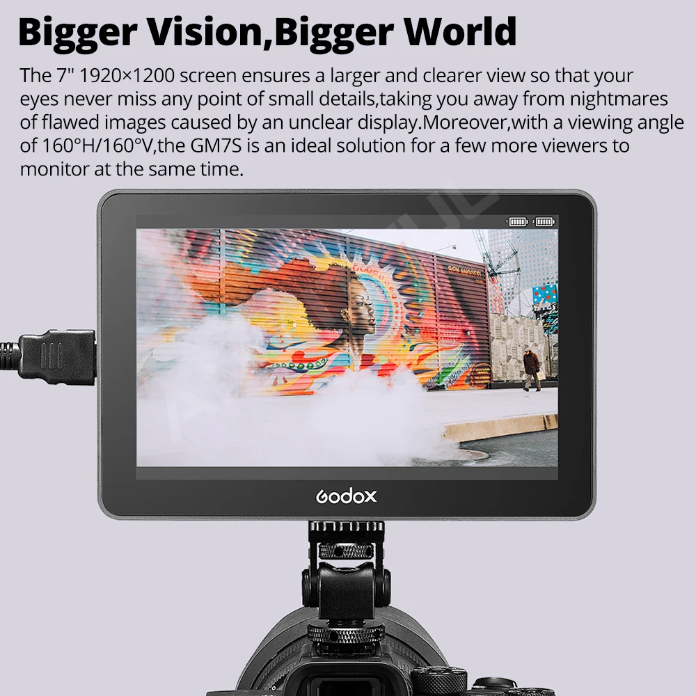 Godox GM7S 4K HDMI 7 inch Ultra Bright Camera DSLR Monitor 3D LUT Touch Screen IPS FHD 1920x1080 Video Live Display
